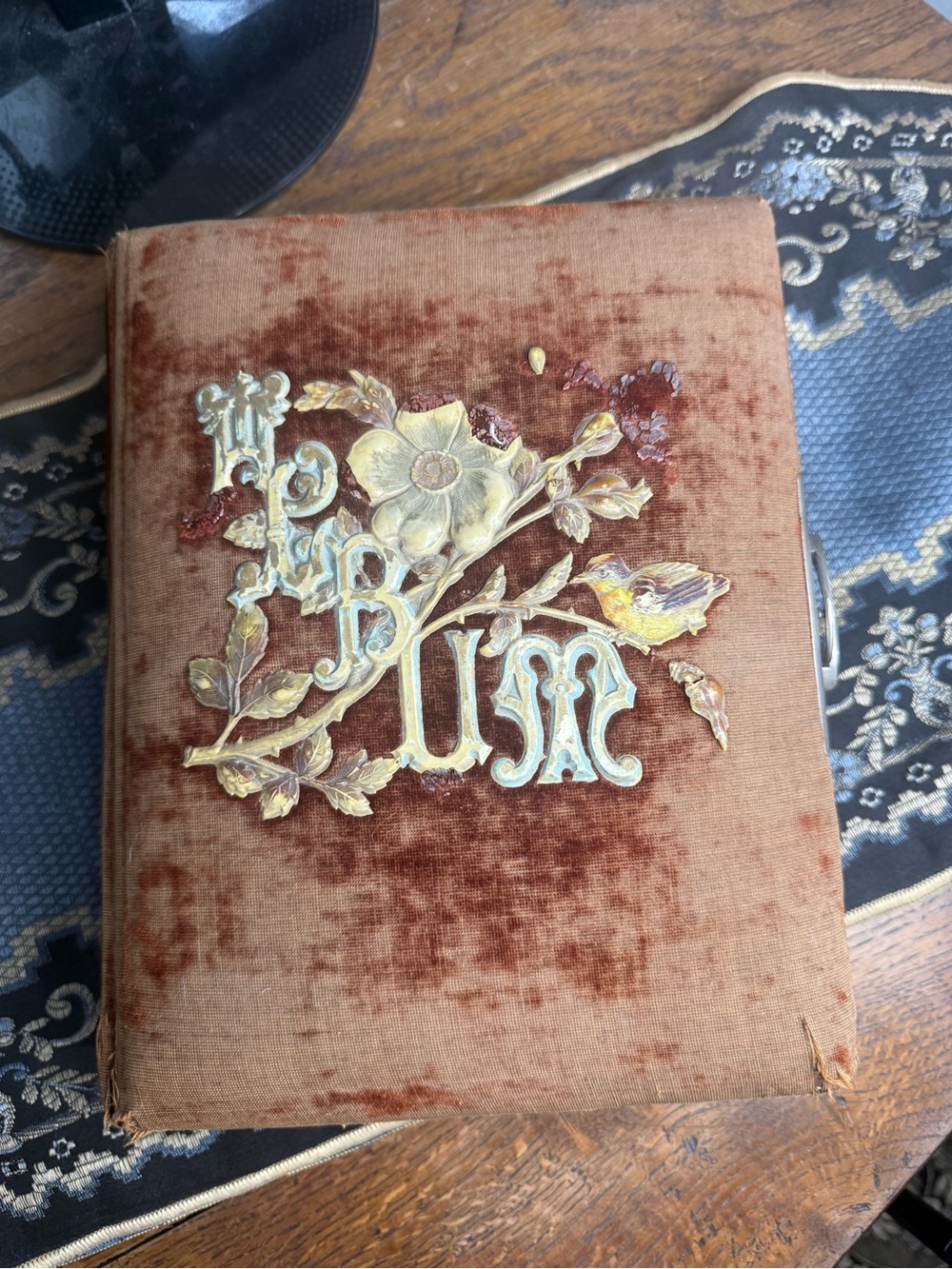 Antique Victorian Red Velvet Photo Album